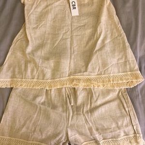 CBR short set-Off white-size small. New with tags.
